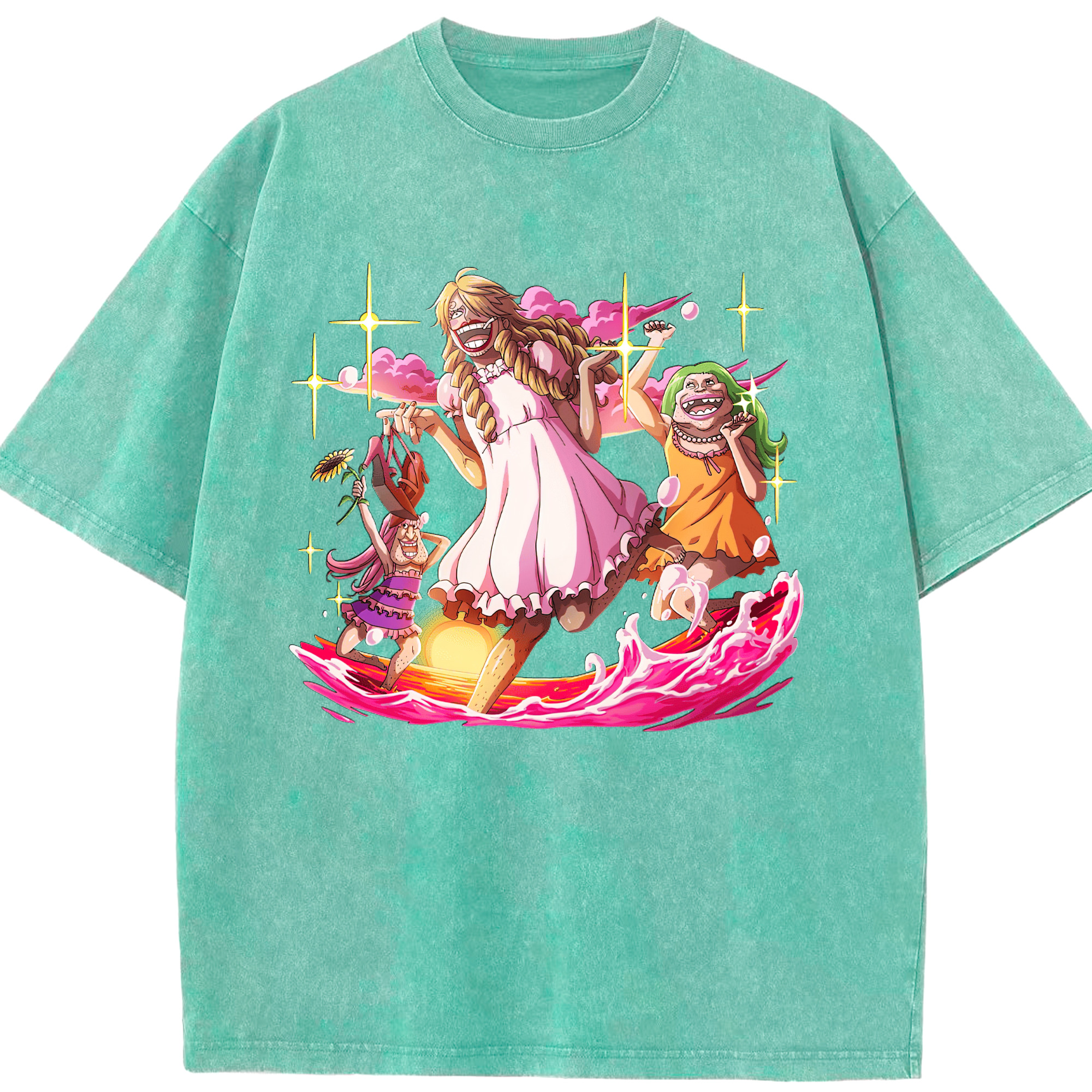 （画像用） ワンピース サンジ ONE PIECE Sanji 綿100% ヴィンテージ風 半袖Tシャツ（フロントプリント）